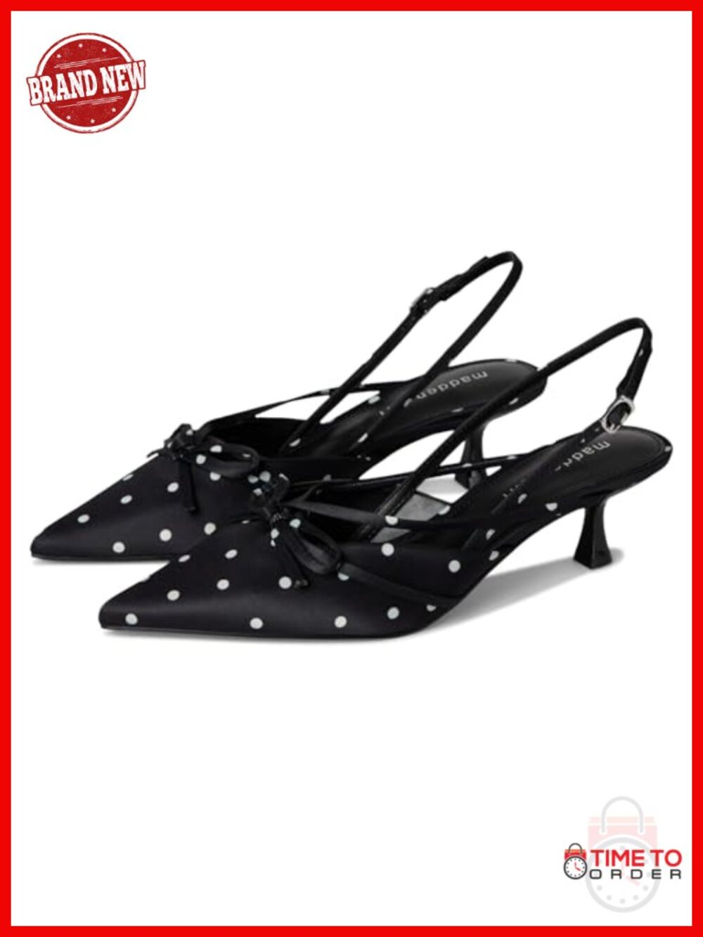 Kitten Heel Slingback Pump Buckle Closure Pointed Toe Formal Evening